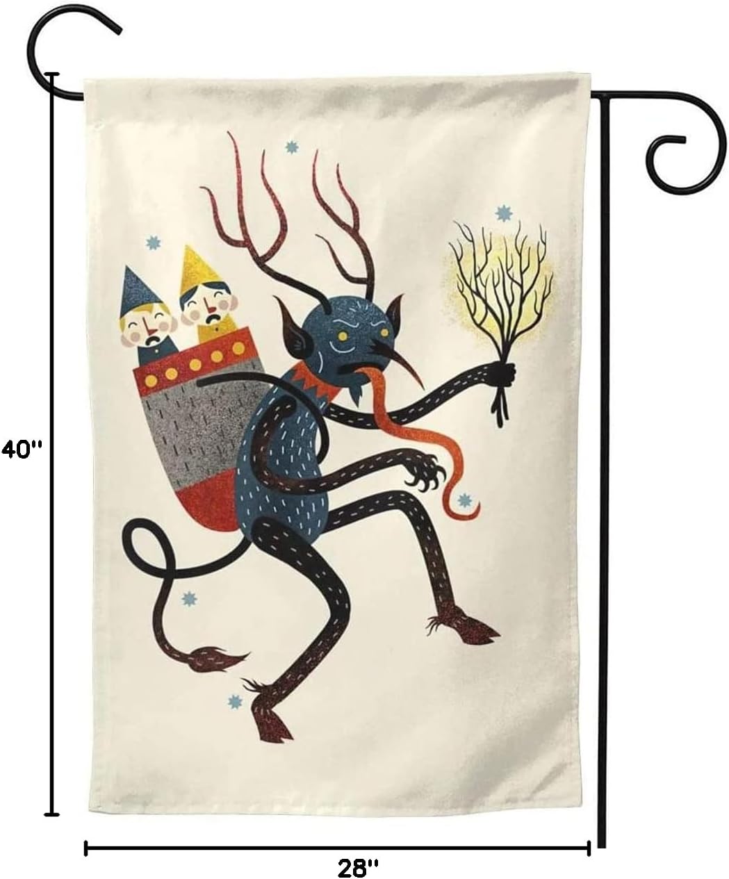 Krampus Art Christmas Folklore Themed Outside Decorations Welcome Party Ornament Garden Yard 28 X 40in flag