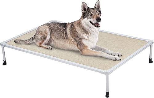 Veehoo - Cama elevada tipo catre para perros grandes, refrescante, a prueba de mordiscos, lavable y con patas antideslizantes, para interiores y
