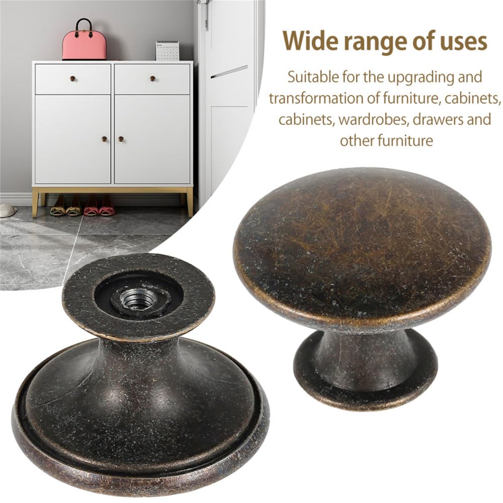 12 pezzi pomelli per mobili vintage in bronzo antico pomello per porta dell'armadio pomello rotondo in lega di zinco per comò pomello per maniglia per cassetto con foro singolo, 36 pezzi