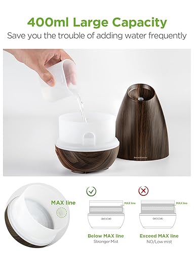Miniatura 2 de InnoGear - Difusor de aromaterapia para aceites esenciales, 13.5 fl oz, humidificador de niebla fría con 4 temporizadores, sin agua, apagado