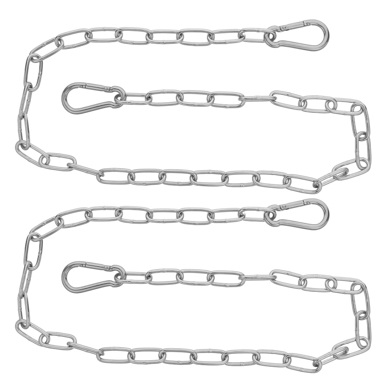 Cadena con mosquetón para columpios y puertas de jardín lateral o trasero en juego de 2 piezas