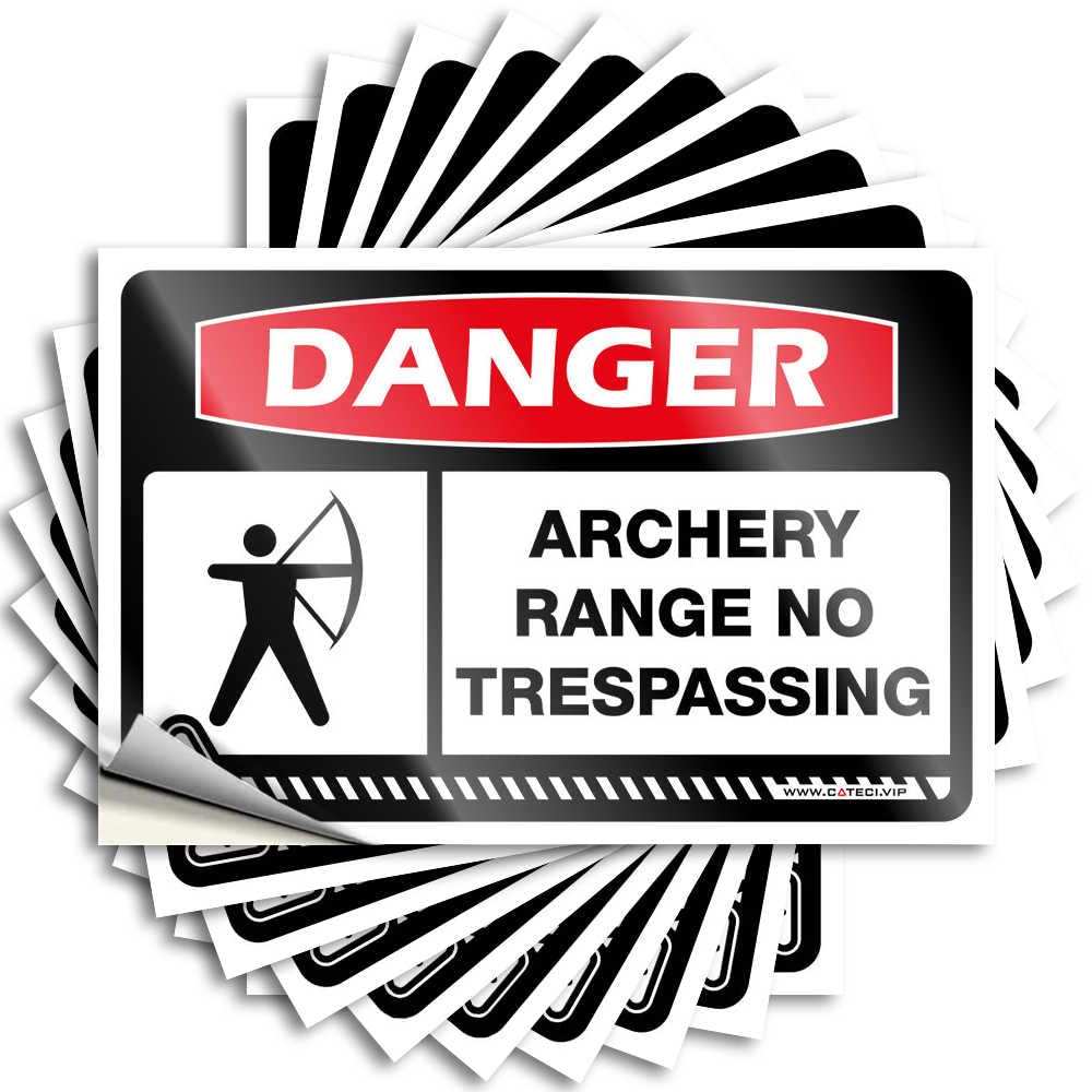 Quote Sweet Assorted Danger Archery Range No Trespassing with Graphic for Bike - Vintage Home Decor Easy Peel Removable(6X9CM)