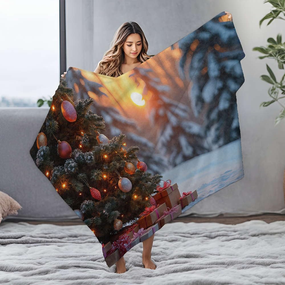 Couverture chauffante sapin de Noël plaid bébé flanelle 150x200