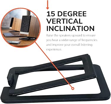 Audioengine A2 Limited Edition Matte Black Speakers with DS1M Black Metal | Stands for Music Gaming Movies Studios Dorms Bedrooms Offices
