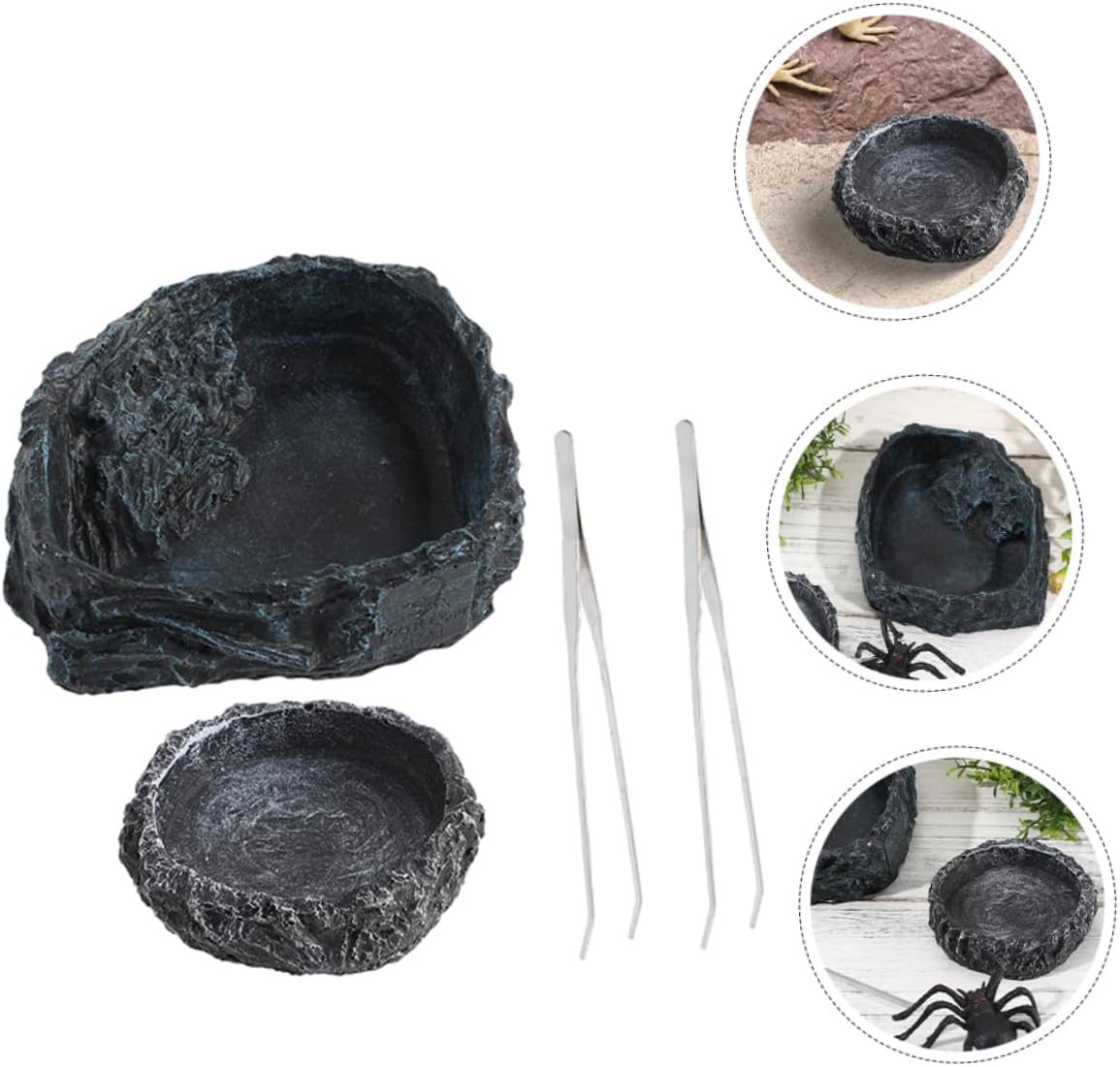 Turtle Food Dish Reptile Water Bowls Bearded Dragon Accessories Snake Dish Resin Material Easy to Clean