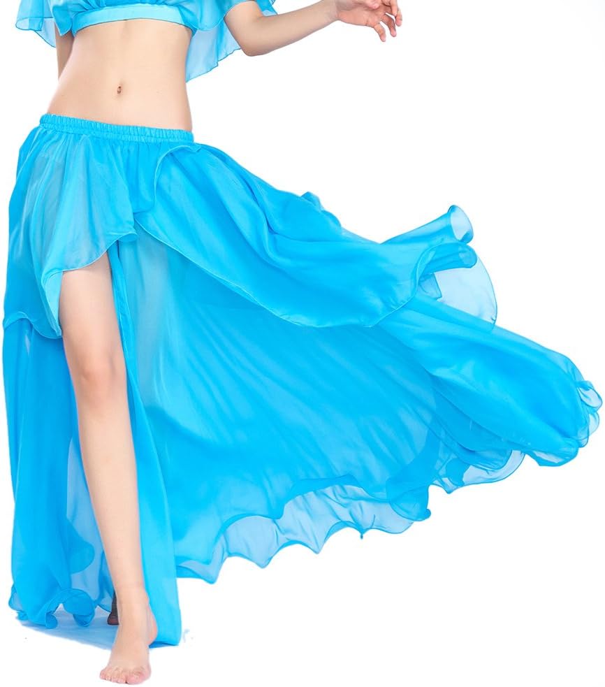 ROYAL SMEELA Chiffon Fairy Belly Dance Skirt Large Swing Skirts Women Belly Dancing Practice Clothing One Size, 11 Colors
