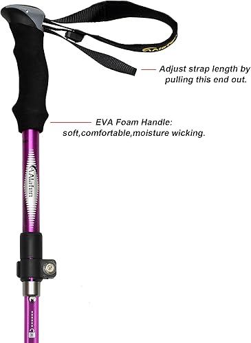 Miniatura 5 de Aluminio plegable ultraligero viaje trekking senderismo poste para hombres y mujeres