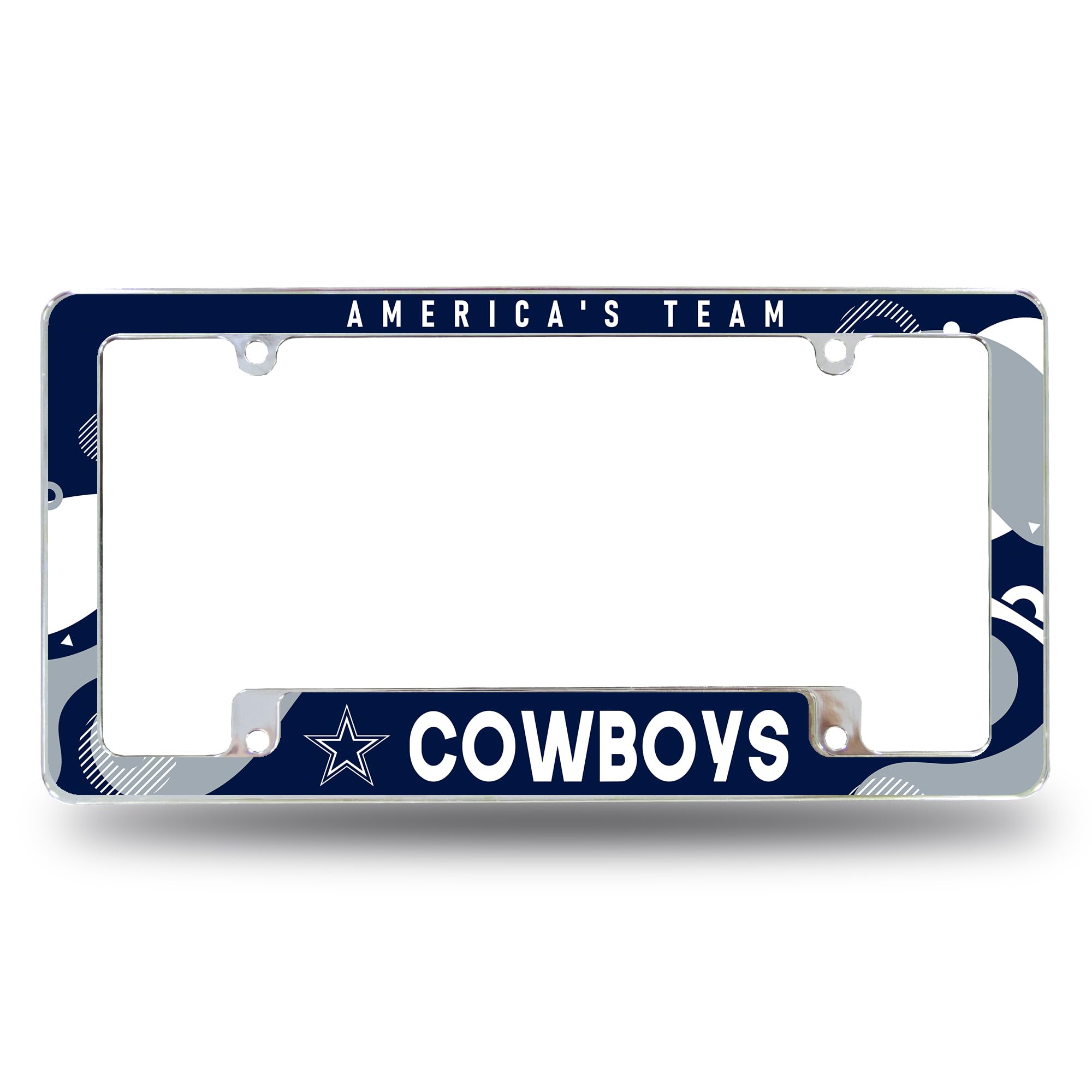 Rico Industries NFL Football Dallas Cowboys Wave 12" x 6" Chrome - auto accessories | Mubboo