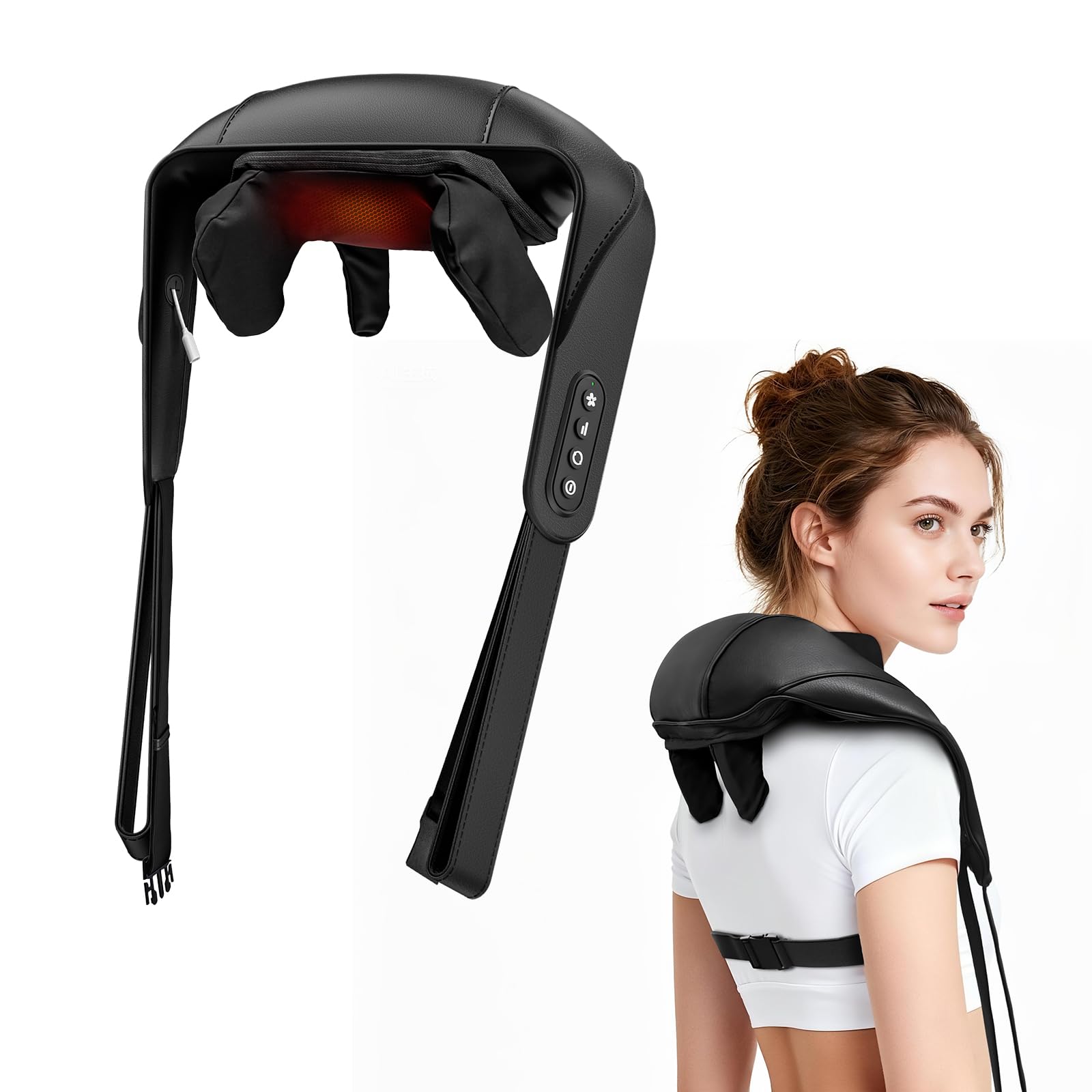 Brushless Neck Massager with Heat Cordless 6D Neck Massager for Pain Relief Deep Tissue Neck and Shoulder Massager