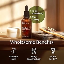 Gya Labs Baobab Carrier Oil - 1.7 Fl Oz - for Hair, Skin, Face, Scalp & Body Massage