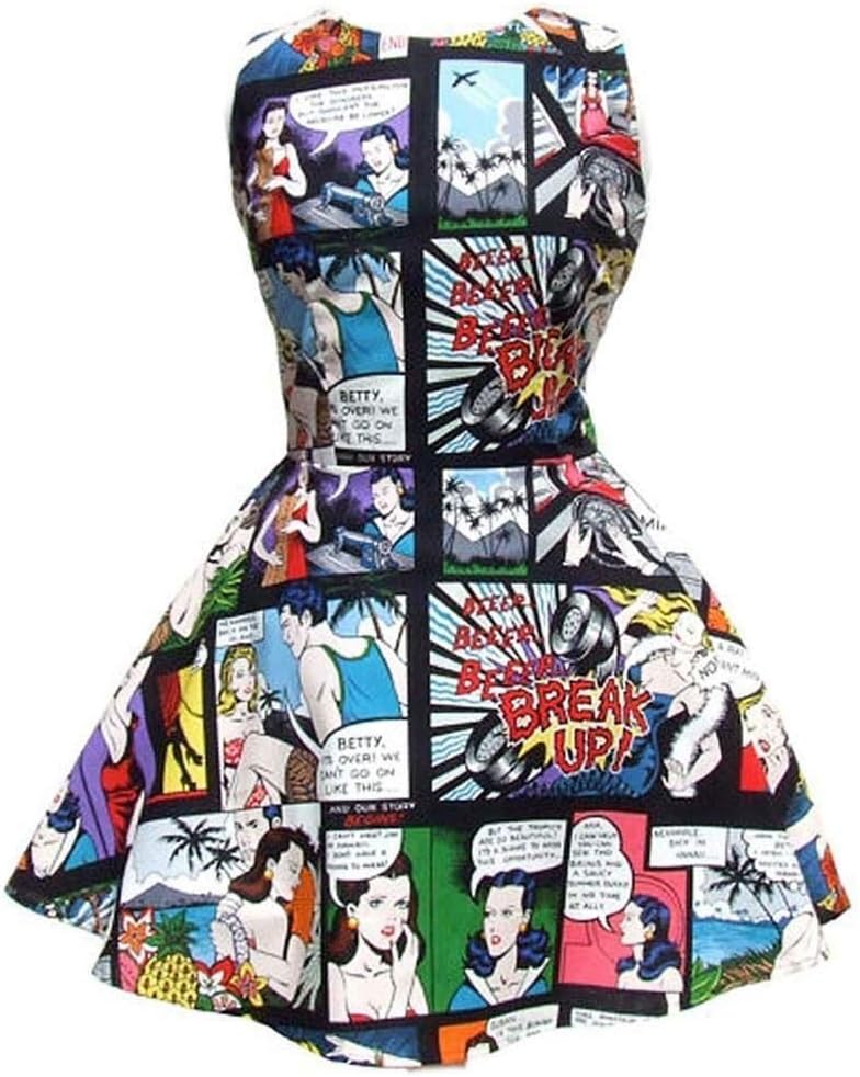 Hemet Women's Comic Strip Skater Dress II