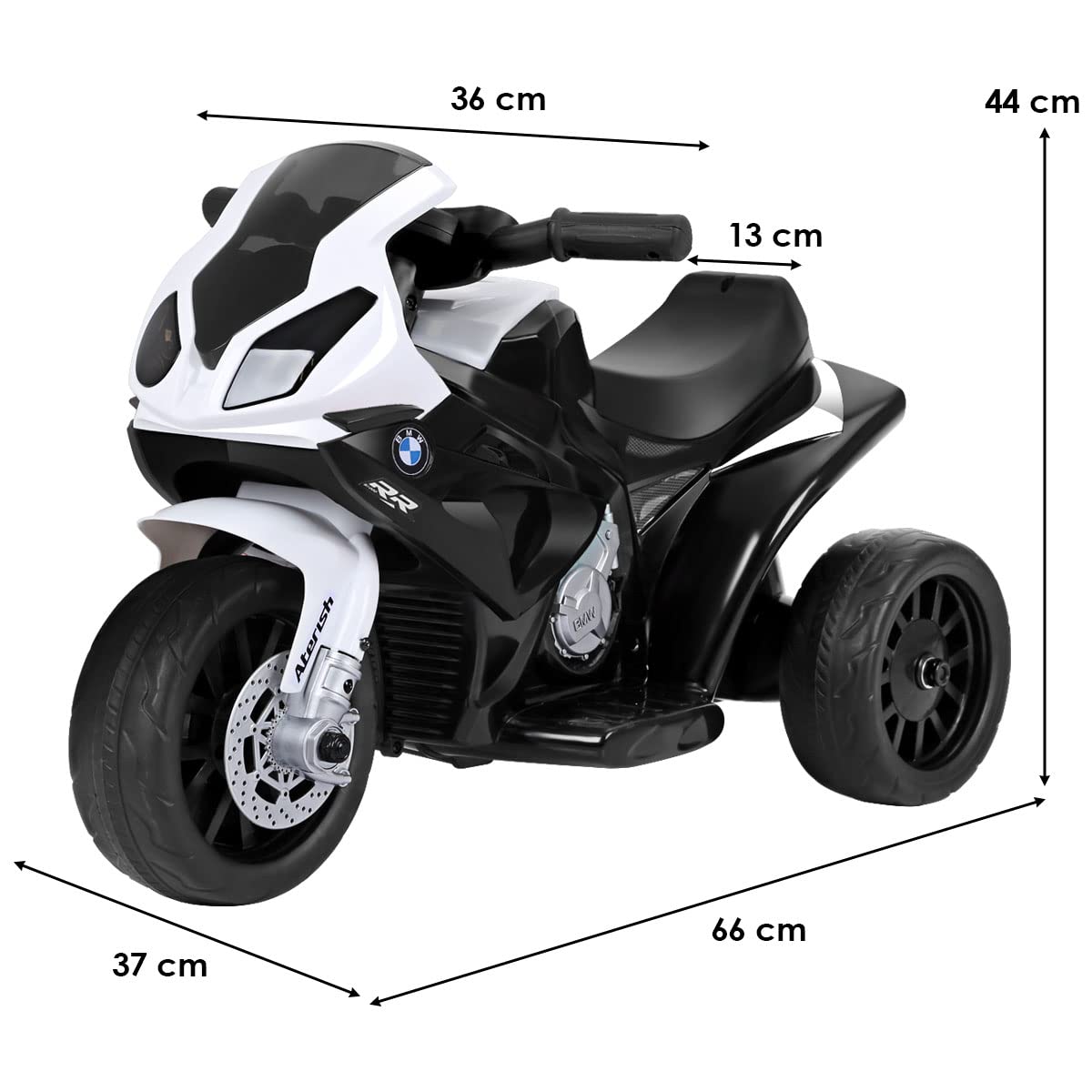 GOPLUS BMW Moto Electrica para Niños de 18-36 Meses con Batería 6V, Motocicleta Eléctrica con Luces y Música, Ruedas de Apoyo, Velocidad 3KM/H, Vehículos Eléctricos de Carga Máxima 20KG (Negro)
