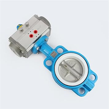 Pneumatic Butterfly Valve DN40-DN400 Wafer Type Pneumatic Valve automatic valve for Liquid/Gas/Water/Oil(Size:DN40)