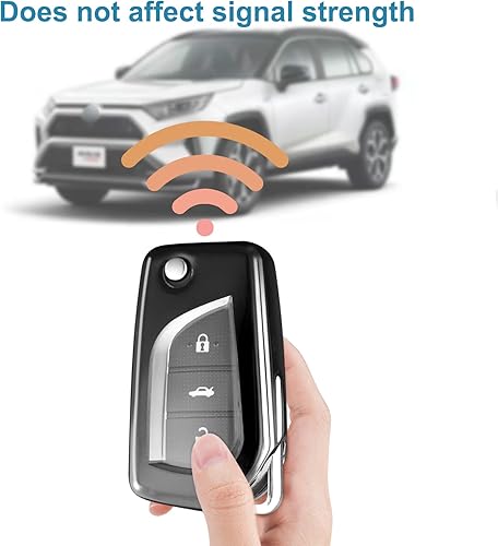 Miniatura 4 de Funda para llavero Toyota de TPU suave con 234 botones, cobertura completa, protector de automóvil inteligente con cordón de cuero para llavero