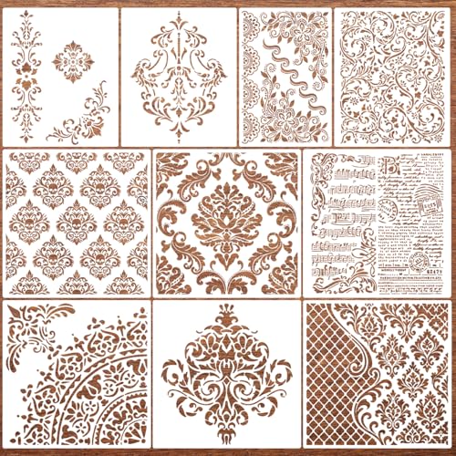 Damask Stencils for Walls 12inch Damask Stencil
