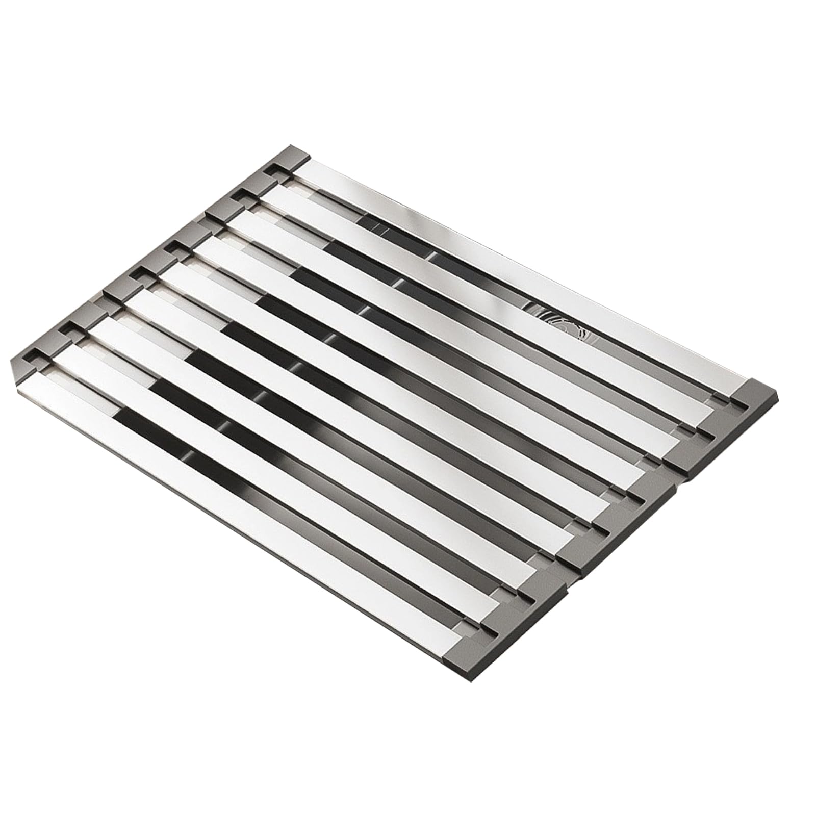 PANGBOER Foldable Stainless Steel Sink Dishes Rack Space Saving Detachable for Vegetables Fruits and Utensils Drying Antislip Drying