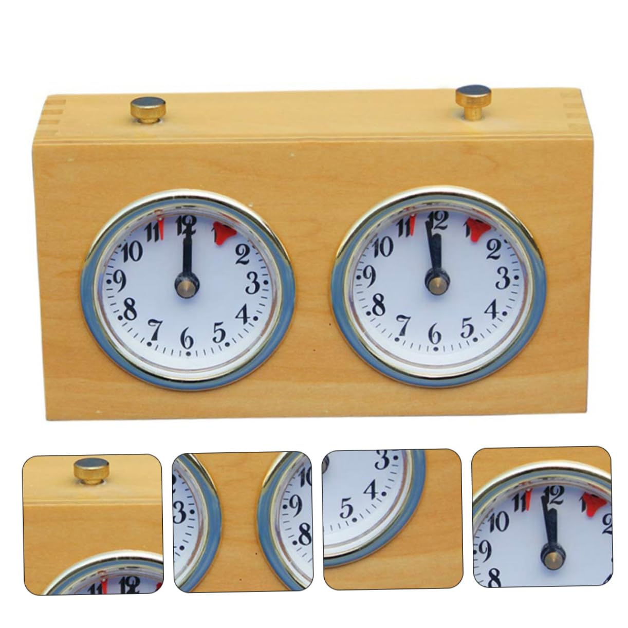 KOMBIUDA Horloge Échecs Mécanique en Bois Dispositif de Chronométrage D'échecs Simple et Portable pour Jeu de Société de Chinese Chess