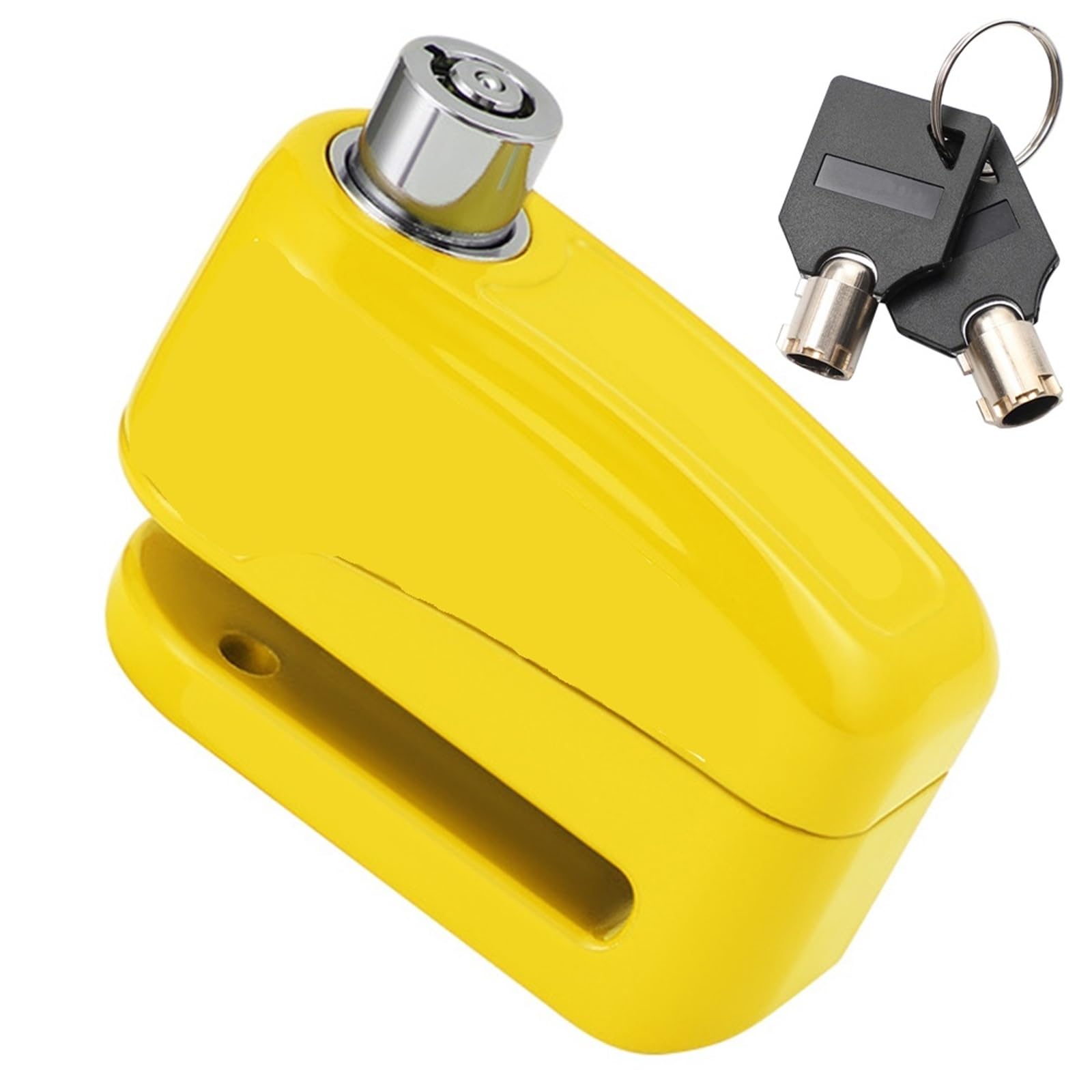 Chain Lock Motorcycle Alarm Wheel Disk Brake Lock Anti Theft Rotor Padlock Waterproof Accessories Motorbike Lock(Yellow)