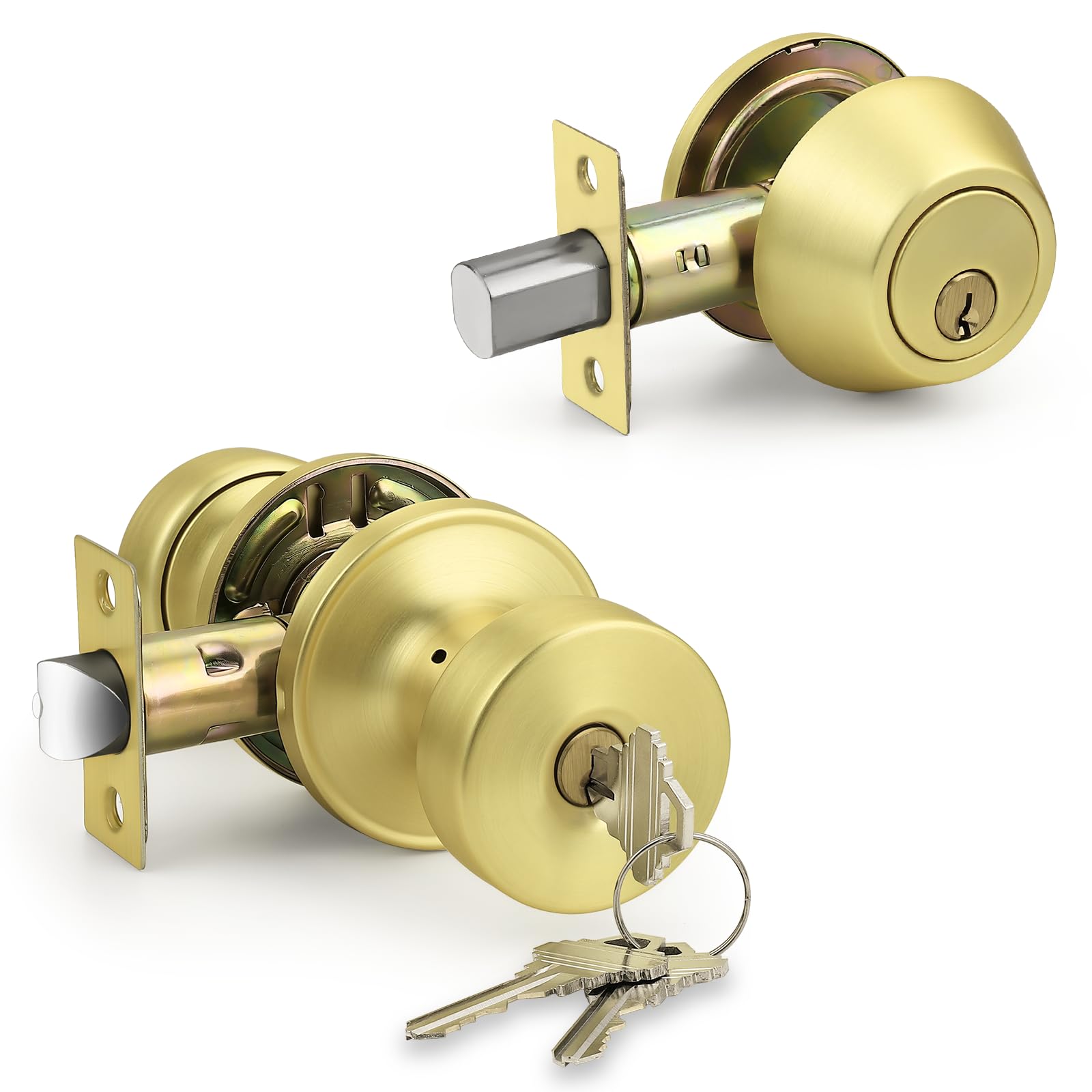 Probrico Matte Black Door Knob - Keyless Privacy Lock -2