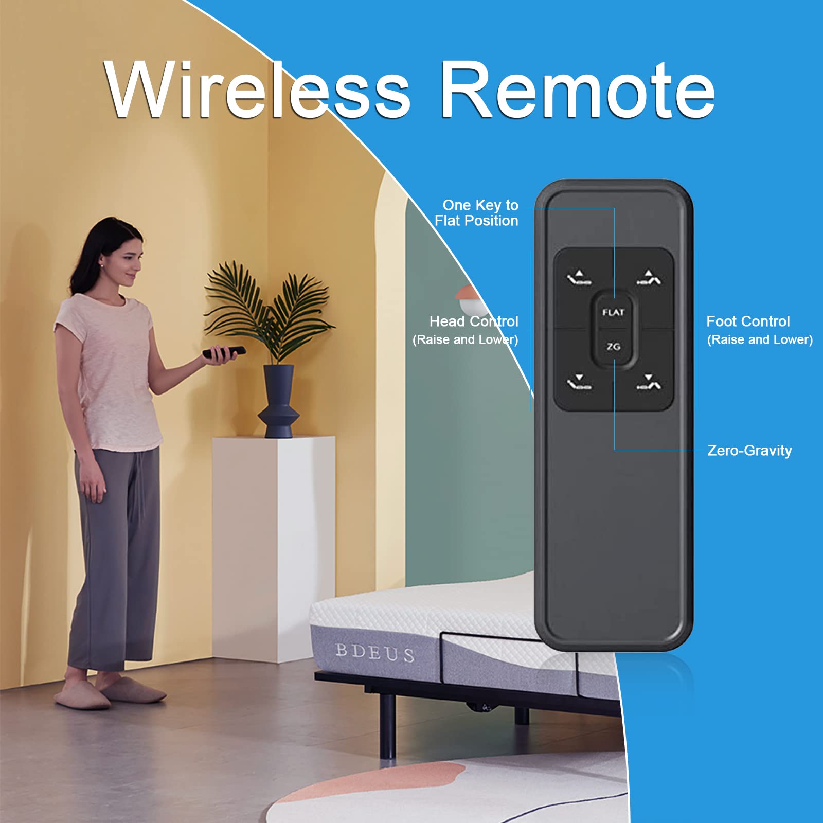 Buy BDEUS Adjustable Bed Frame Split King Zero Gravity& AntiSnore