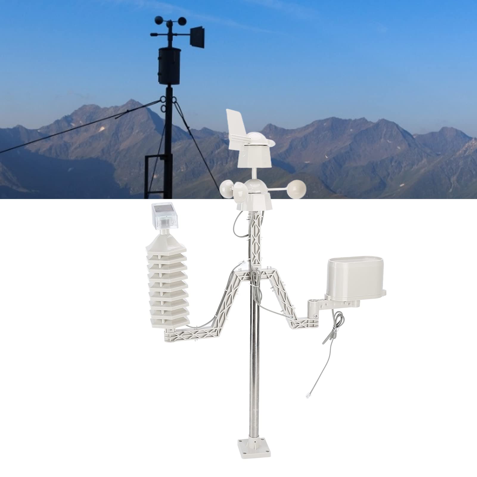 Strumento di Previsioni Meteorologiche con Monitoraggio di umidità e Temperatura per Casa e Giardino Display Compatto in ABS da 5 V 7,5x4,9x1,2 Pollici