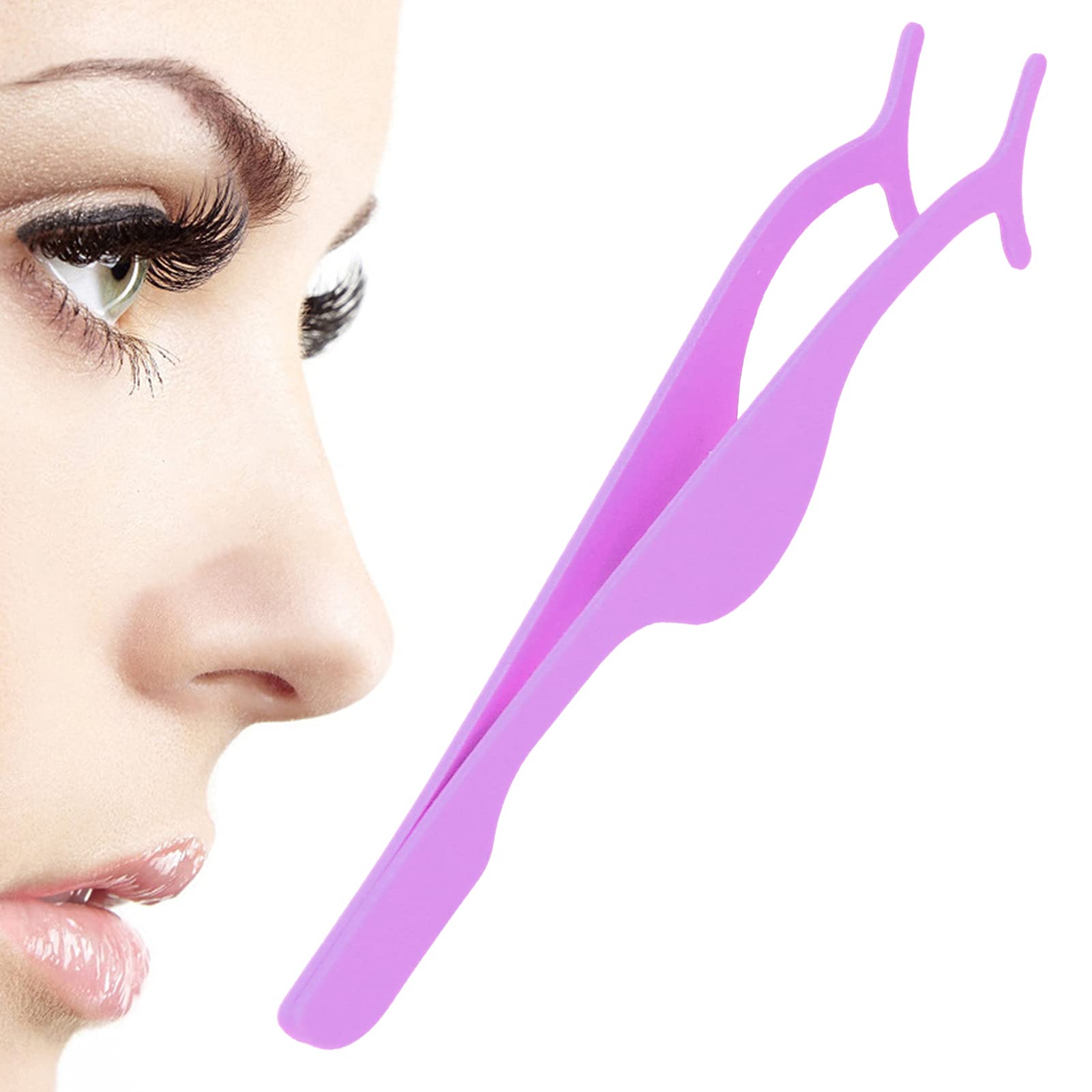Pince Métallique Pour Pose De Faux Cils - Applicateur En Acier Inoxydable, Réutilisable - Noir