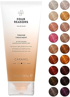 Four Reasons Color Mask - Caramel - (19 Colors) Toning Treatment, Color Depositing Conditioner, Tone & Enhance Color-Treat...