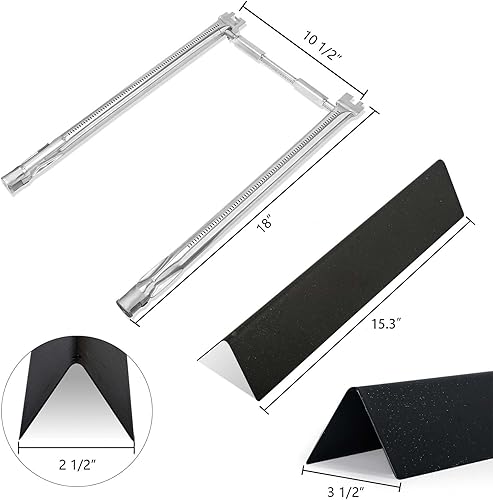 Miniatura 4 de Piezas de repuesto para parrilla Weber Spirit, barras aromatizantes 7635 de 15.3 pulgadas y quemador 69785 para Weber Spirit I y II 200 con control