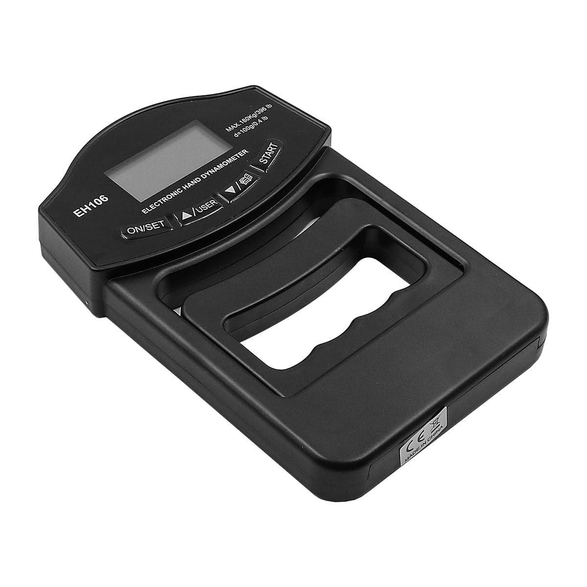 Dinamómetro de Mano Digital Probador de Fuerza de Agarre 396 Libras USB Recargable Pantalla LCD