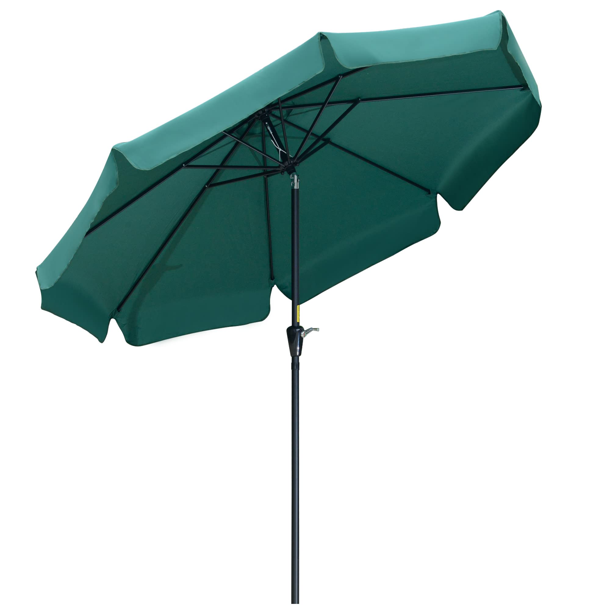 Outsunny Sombrilla de Jardín Ø266x248,5 cm Protección UV50+ Parasol de Aluminio Inclinable con Techo de Ventilación y Manivela para Terraza Balcón Exterior