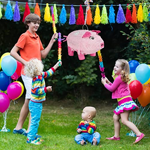 Relaxdays Pinata varken, om op te hangen, kinderen, meisjes en jongens, verjaardag, om te vullen, papier, dierenpinata… - Image 3