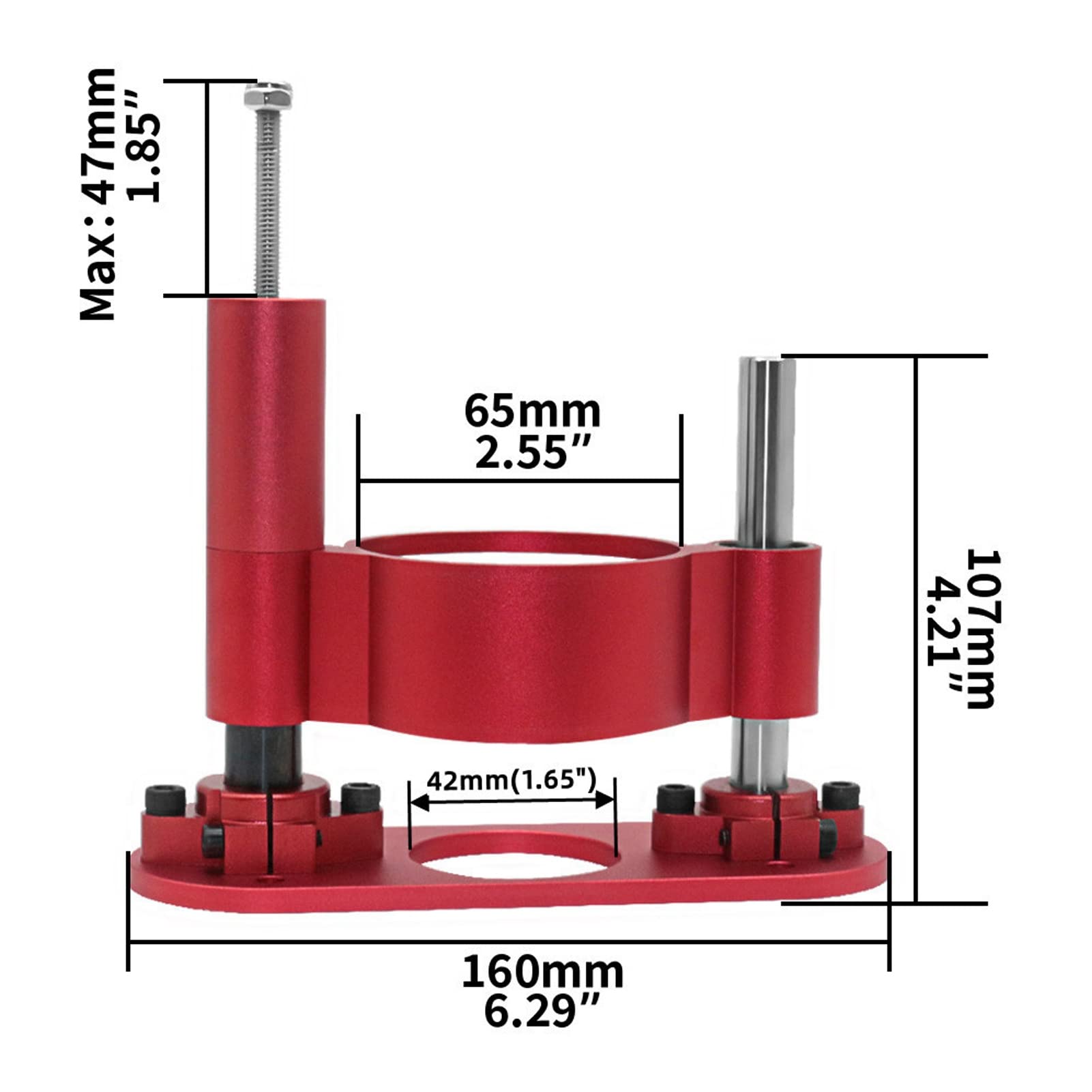 System Podnoszenia Frezarki, odporność na korozję 0-47 Mm Zestaw Podstawy Podnoszenia do Obróbki Drewna ze Stopu Aluminium do Stołu Frezarki (Złoto)