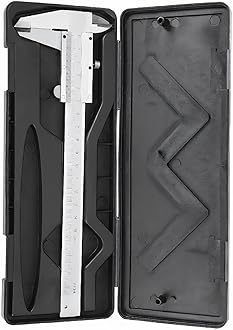 Luqeeg Micrometer Gauge, High Accuracy Carbon Steel Metal Vernier Caliper Micrometer Measuring Tool 0-150mm Ruler Caliper