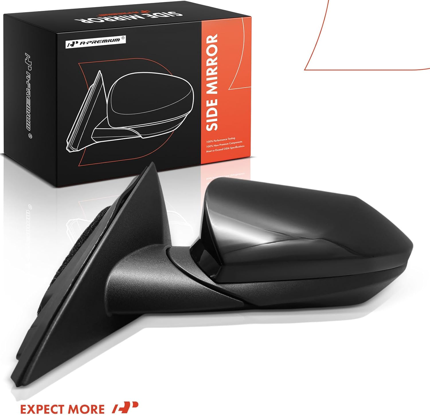 A-Premium Driver Side Power Door Mirror - Compatible with Hyundai Elantra 2021 2022 2023 - Non-Heated Manual Folding Black Outside Rear View Mirror