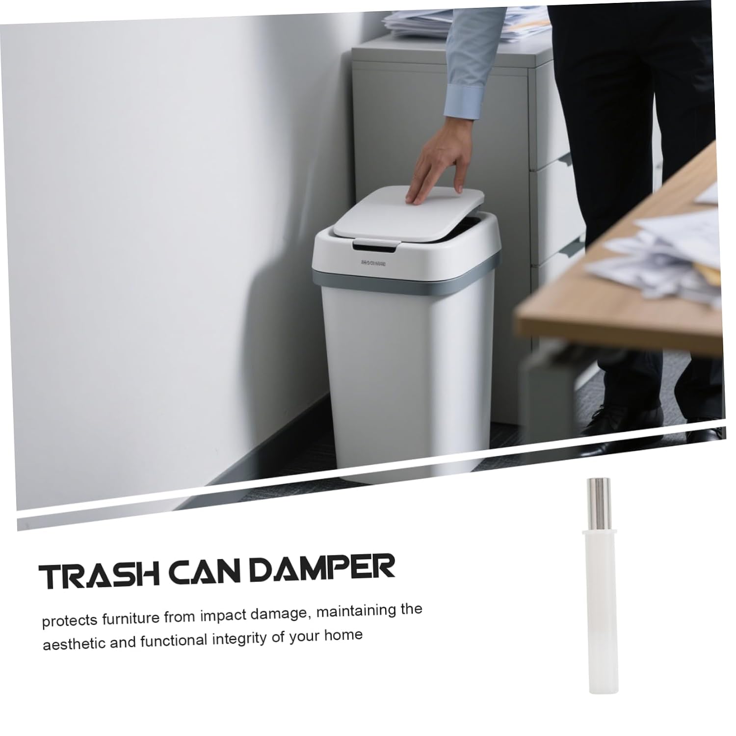 Luxshiny 5pcs Trash Can Dampers: Soft Close Noise Reduction Quiet Closing for Kitchen Bathroom Office Furniture Protection