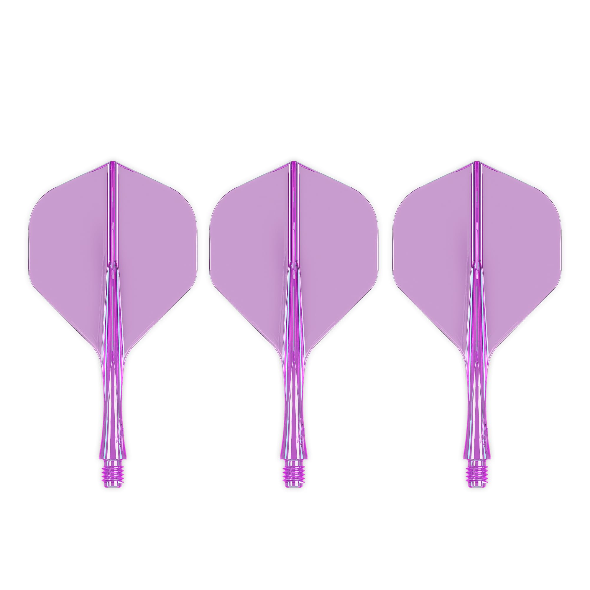 Caliburn | SUP Moulded Dart Flight And Shaft System | Multiple Styles | Multiple Colours. (No2 - Short, Clear Purple)
