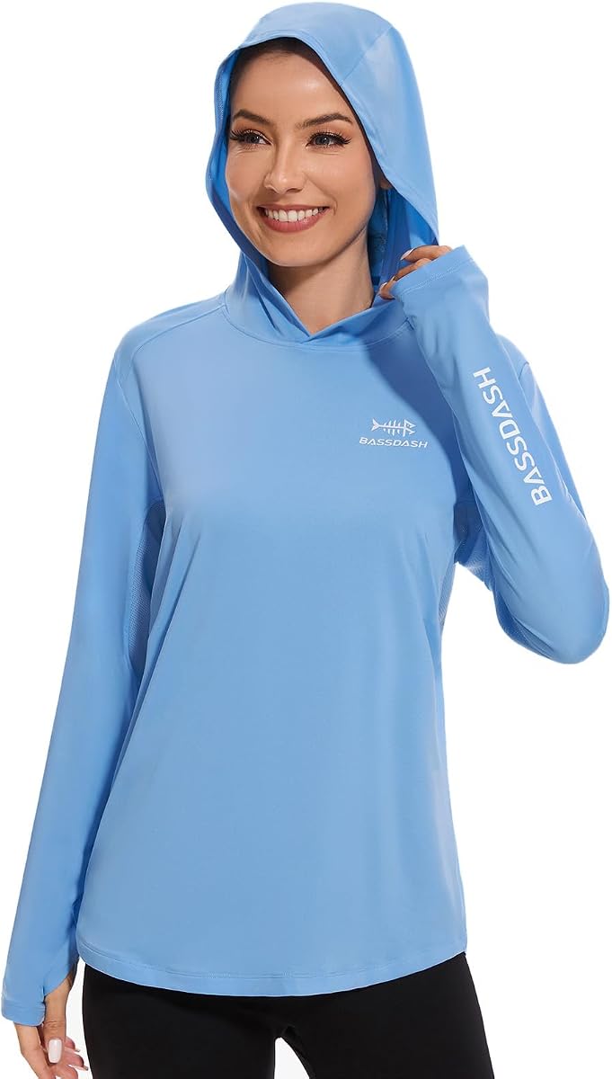BASSDASH Women's UPF 50+ Long Sleeve Fishing Hoodie Shirt