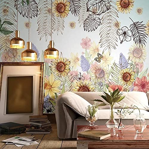 Papier peint autocollant 3D floral 200x100 cm pour salon