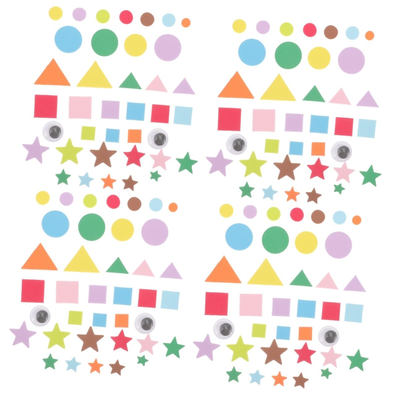 4 Set Di Adesivi in ​​schiuma Per Bambini Forme Geometriche Autoadesivi Per Decorazioni Murali Per Bambini