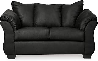 Darcy Casual Plush Loveseat, Black