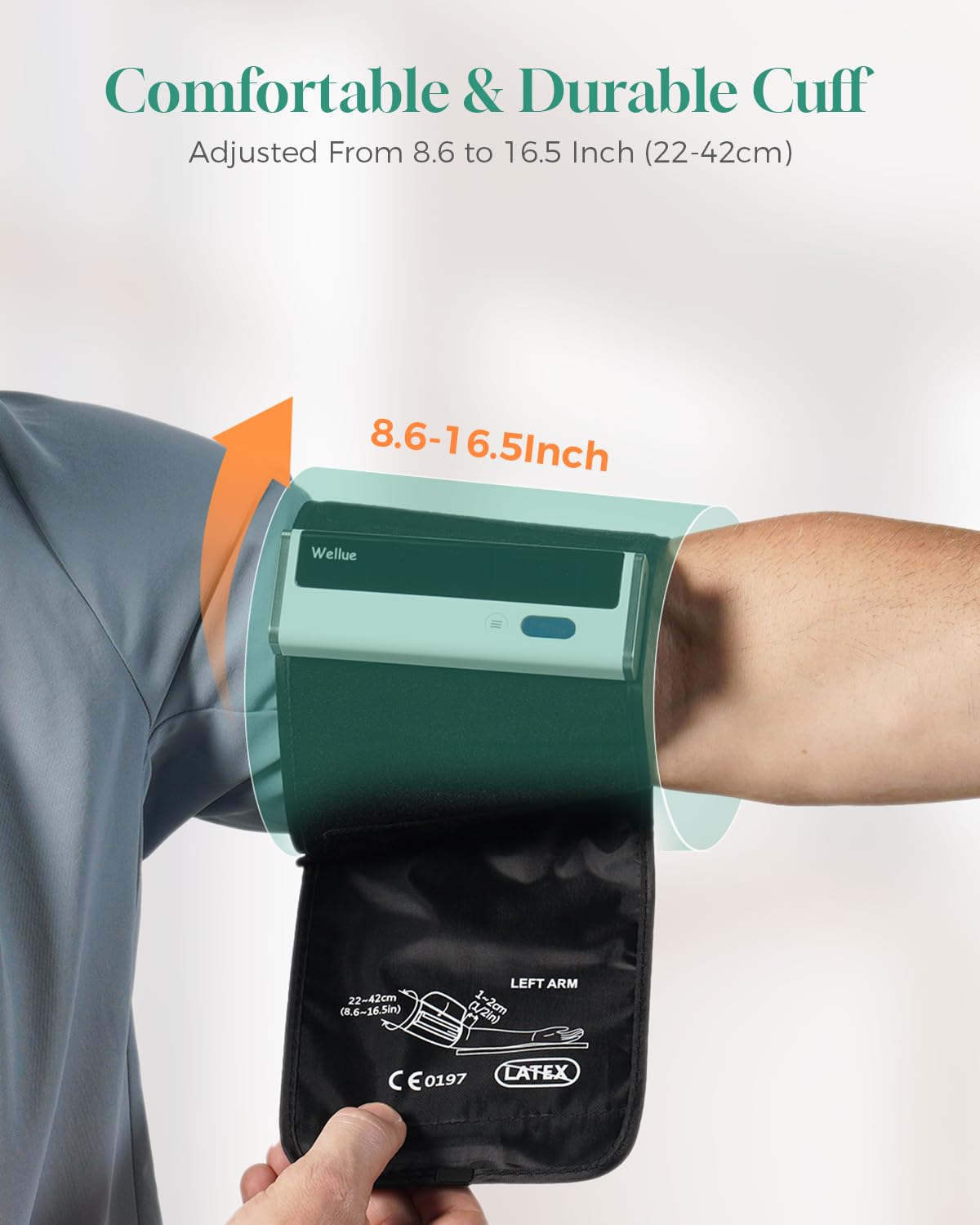 Wellue BP2A Smart Blood Pressure Monitor - Wireless Uppr Arm Cuff Bluetooth BP Machine with One Piece Design, Stores Historical Data and Connects Easily to The APP for iOS & Android