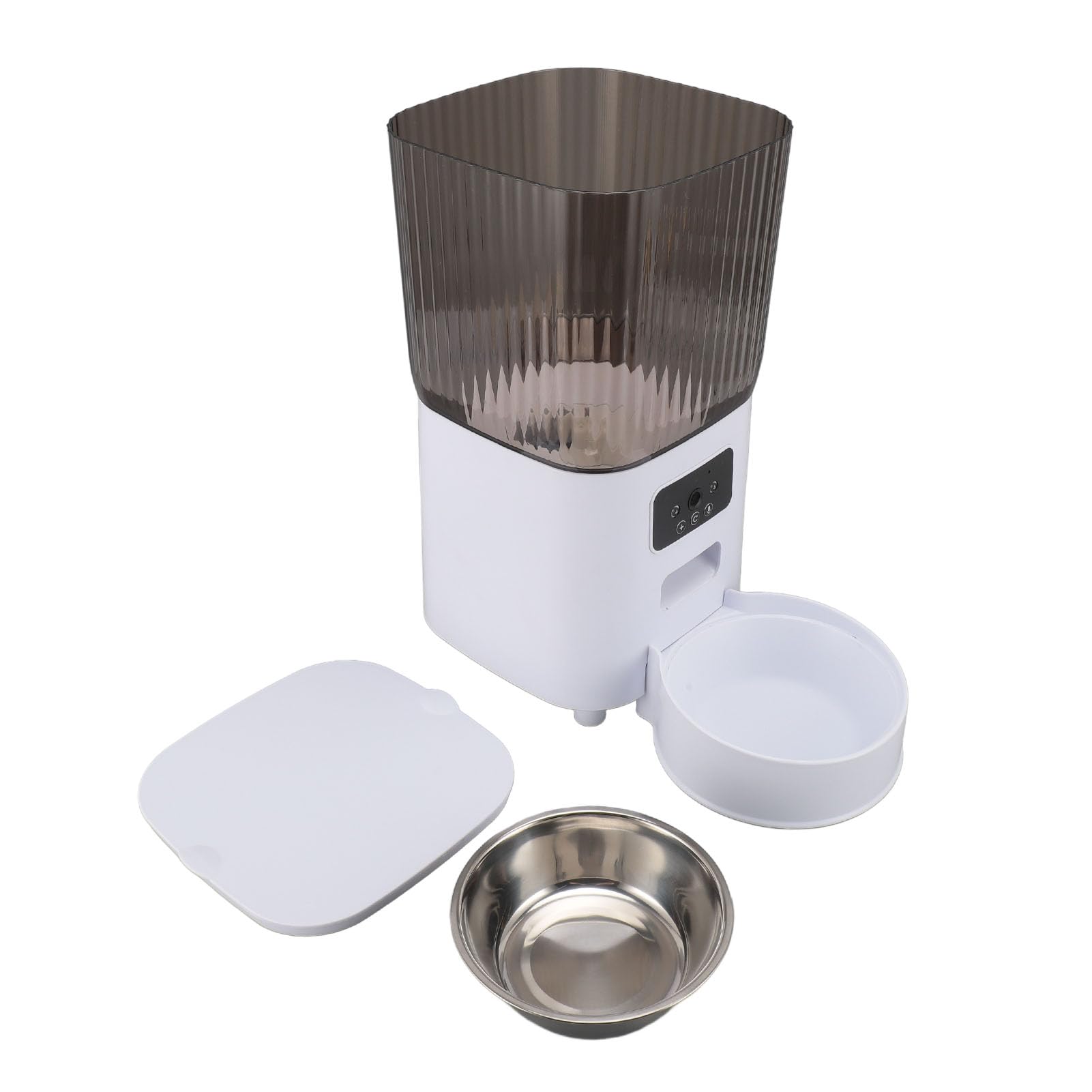 Comedero Automático para Mascotas, Comedero para Perros y Gatos de 5L, Dispensador de Comida para Mascotas, Cubierta Sellada de 360 ​​Grados, Fuente de Alimentación Dual (Cuenco