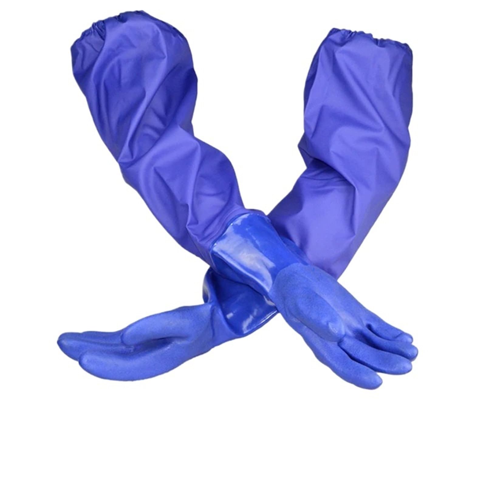 Generico Guanti resistenti agli agenti chimici estesi da 58 cm, maniche impermeabili rivestite in PVC for uso industriale e di laboratorio(XL)