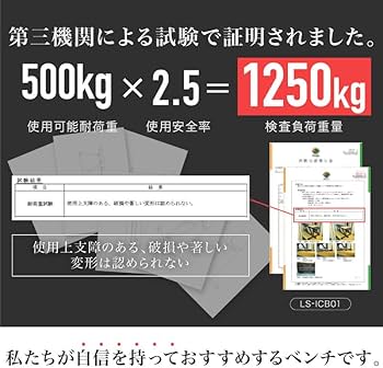 Amazon | ライシン インクラインベンチ ロング 試験荷重1250kgクリア
