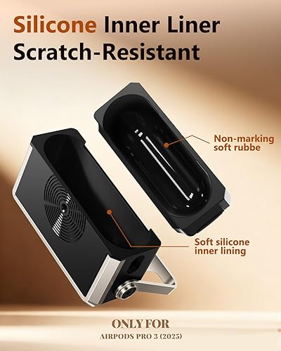 Miniatura 7 de OATSBASF Funda para AirPods Pro 3, funda para tocadiscos retro compatible con AirPods Pro de 3 generación (2025), cubierta de protección completa
