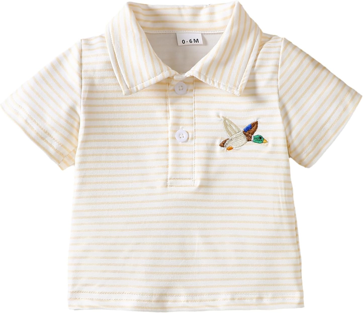 ACSUSS Boy's Button Down Shirts Kids Stripe Tops Baby Boys Short Sleeve Beach Summer Embroidery Shirt