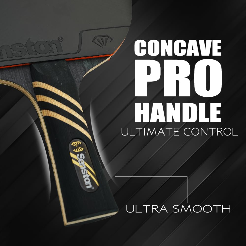 Senston Raqueta de ping y pong profesional con tecnología de carbono, juego de raquetas para avanzados, control superior para competición