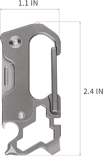 Miniatura 2 de Tibitdeer Cuchillo de bolsillo EDC, llavero de titanio multifuncional con VG10, cuchillo plegable, destornillador giratorio, clip multiherramienta,
