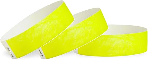 Miniatura 1 de Wristco Pulseras de Tyvek, amarillo Neón, de 34 pulgada., Amarillo Neón