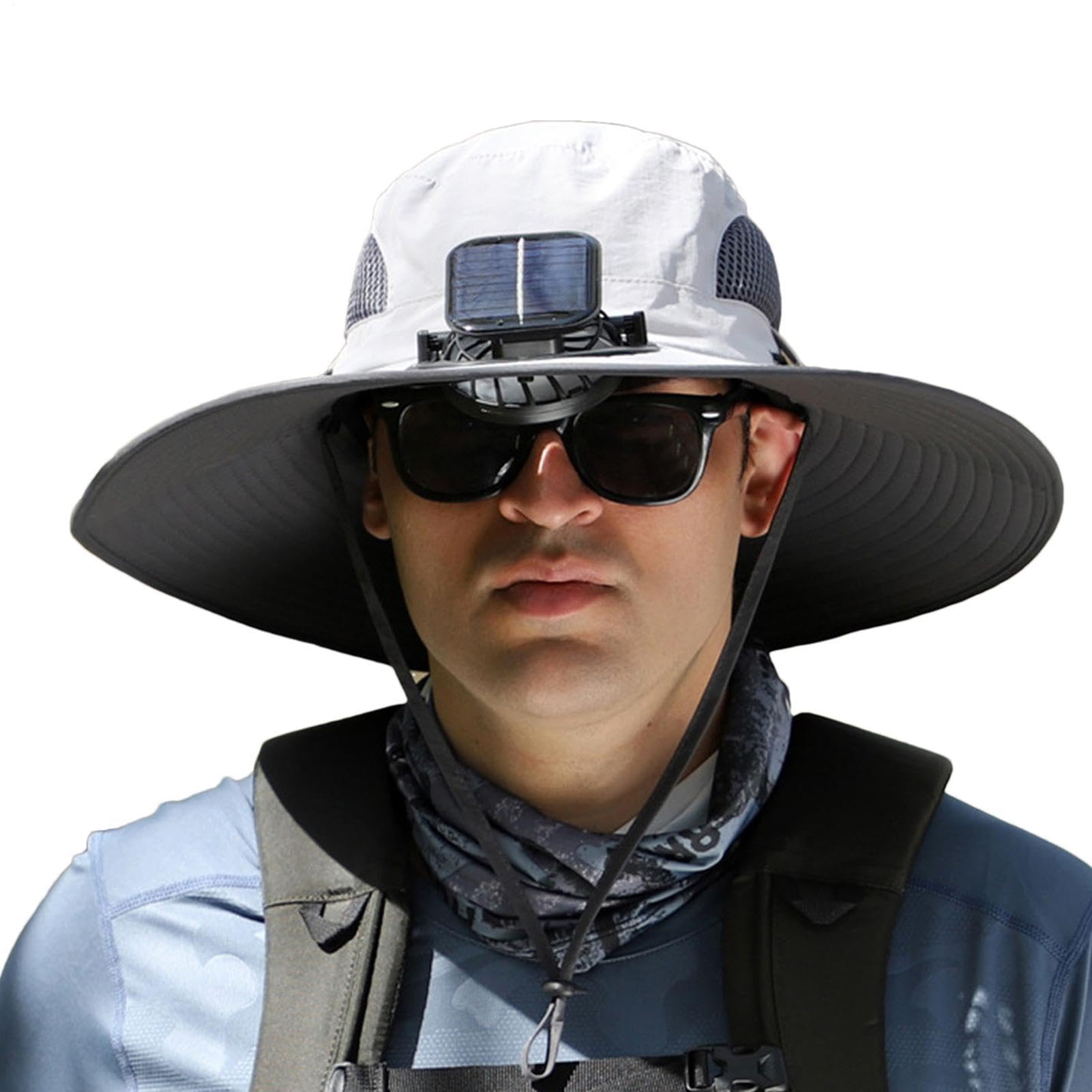 Cappello da sole con ventilatore solare, cappello a tesa larga | Ventilatore solare per esterni, cappello da pesca per viaggi all'aperto, campeggio, alpinismo, giardinaggio, golf